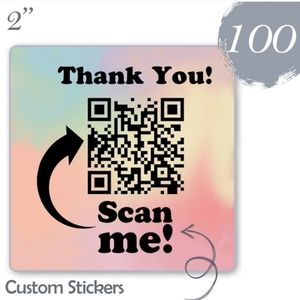 100 Thank You Stickers QR